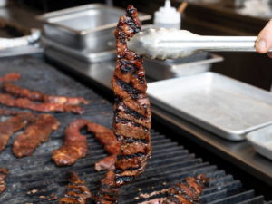 steak on grill