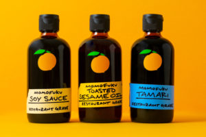 three bottles of momofuku products