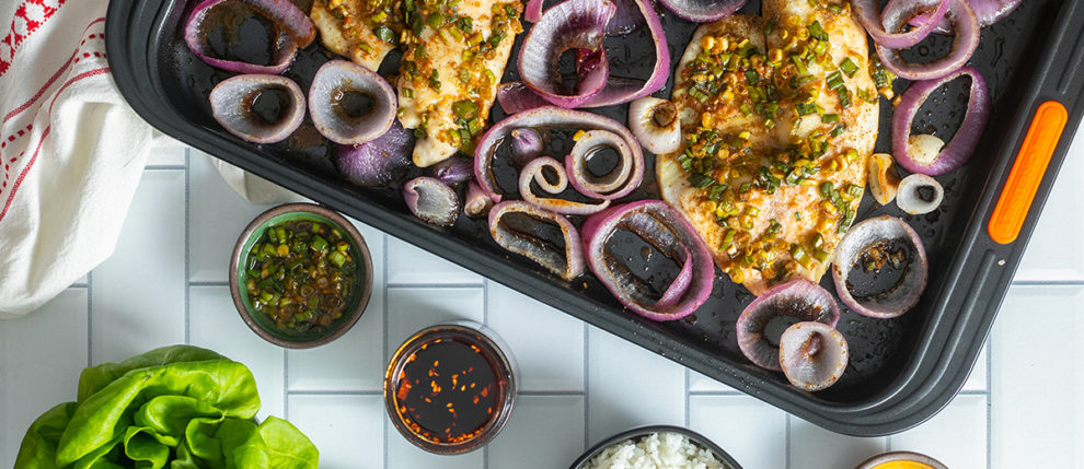 ginger scallion fish ssam