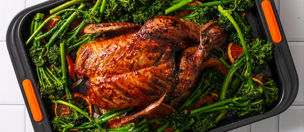 whole roasted duck sheet pan