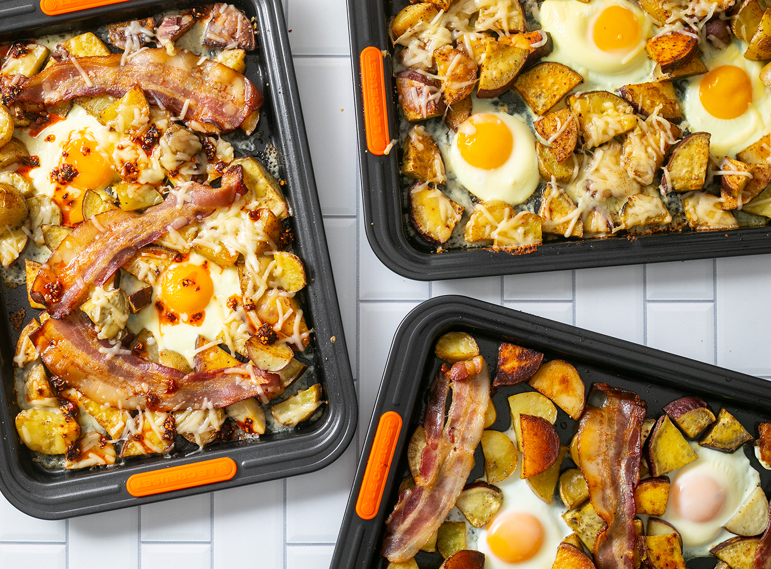 Bacon, Egg, & Cheese Breakfast Potatoes with Momofuku Chili Crunch