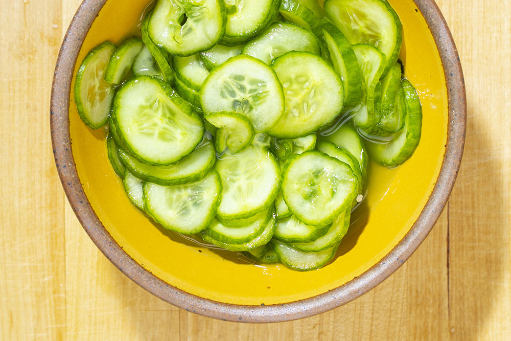quick pickles in a bowl